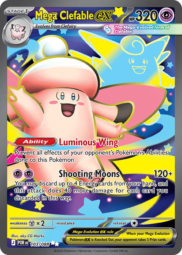 Mega Clefable ex, kortbilde fra Scrydex