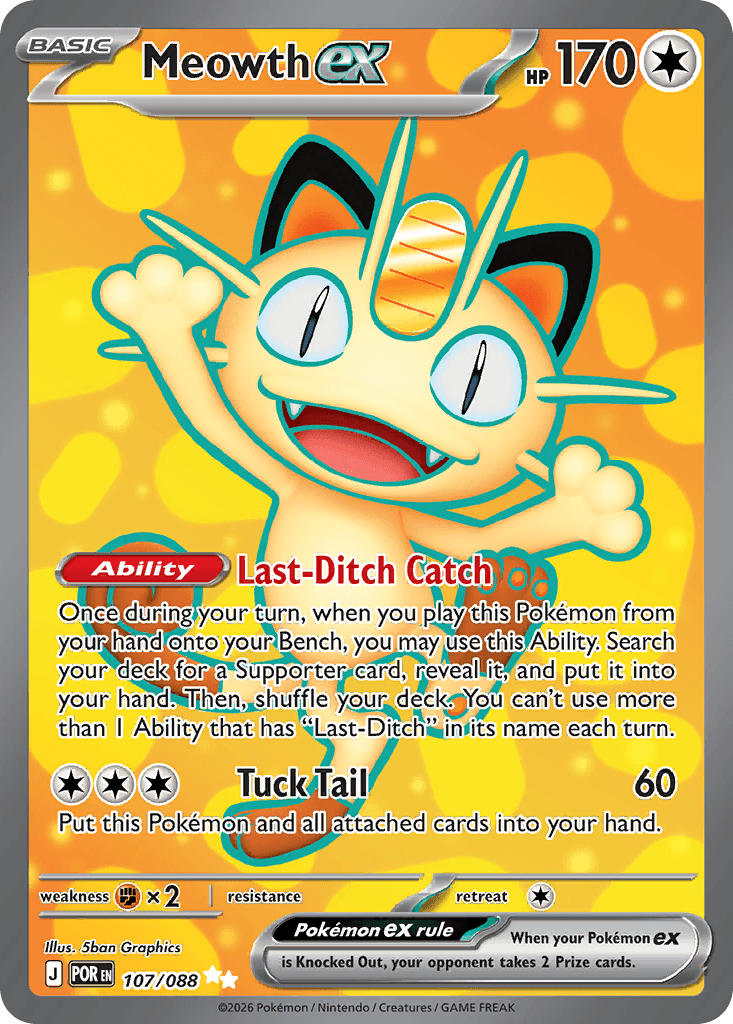 Meowth ex, kortbilde fra Scrydex