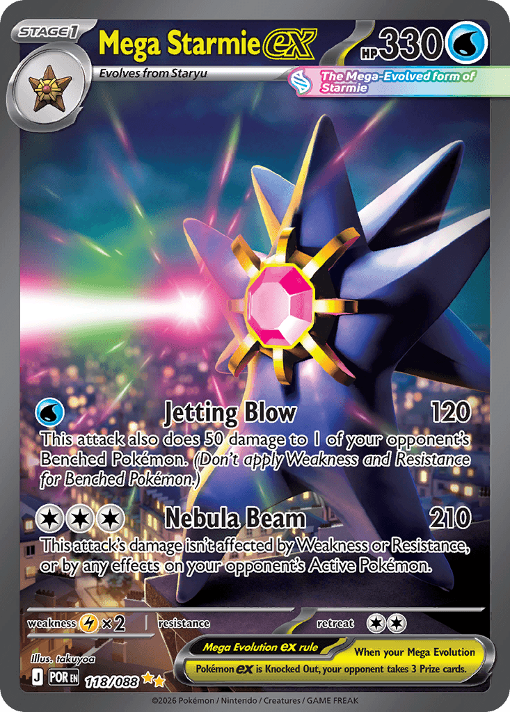 Mega Starmie ex, kortbilde fra Scrydex