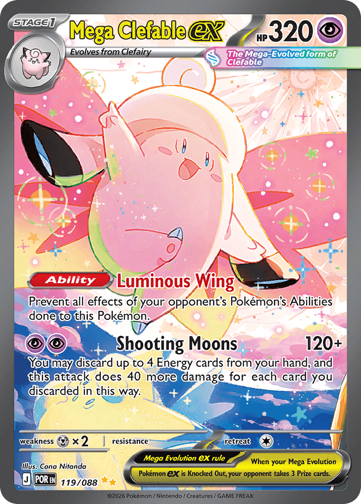 Mega Clefable ex, kortbilde fra Scrydex