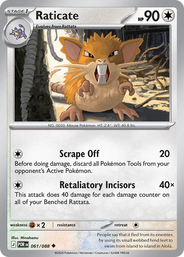 Raticate, kortbilde fra Scrydex