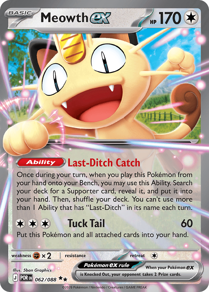 Meowth ex, kortbilde fra Scrydex
