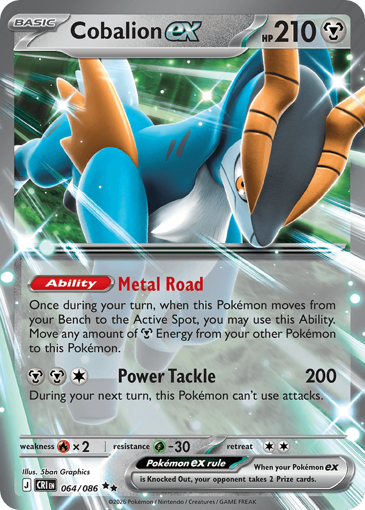 Cobalion ex, kortbilde fra Scrydex
