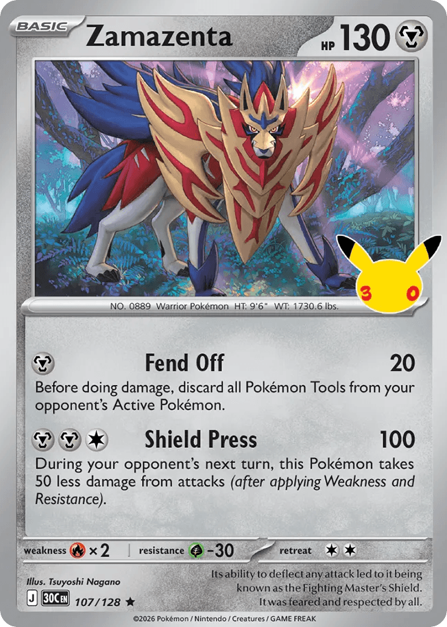 Zamazenta, kortbilde fra Scrydex