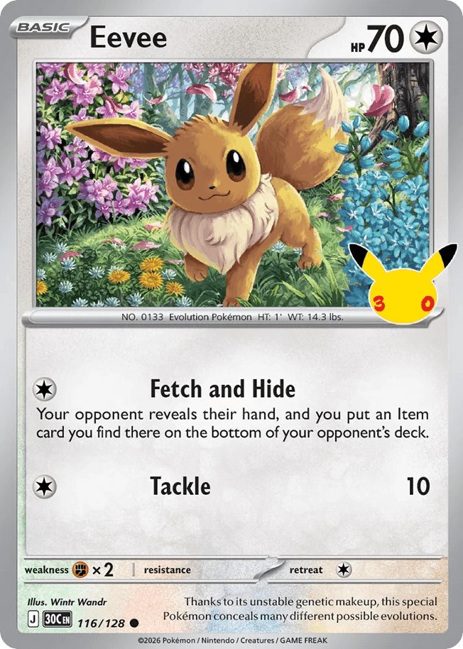 Eevee, kortbilde fra Scrydex