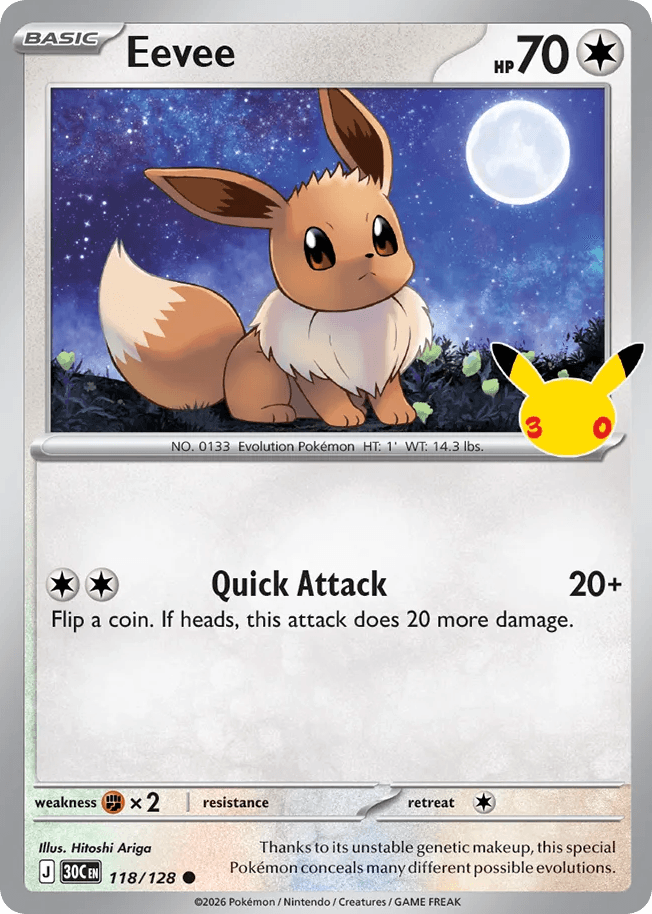 Eevee, kortbilde fra Scrydex