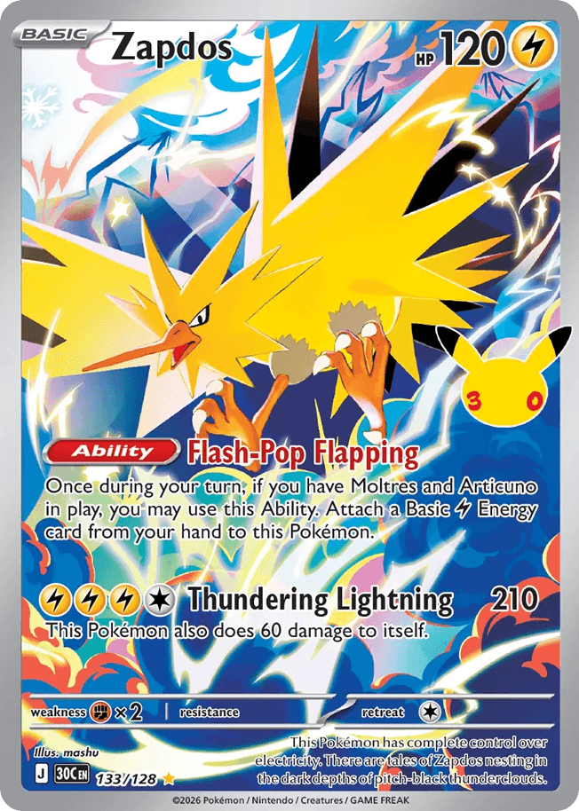 Zapdos, kortbilde fra Scrydex