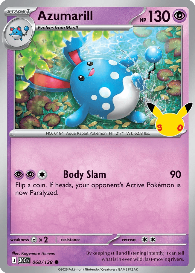 Azumarill, kortbilde fra Scrydex