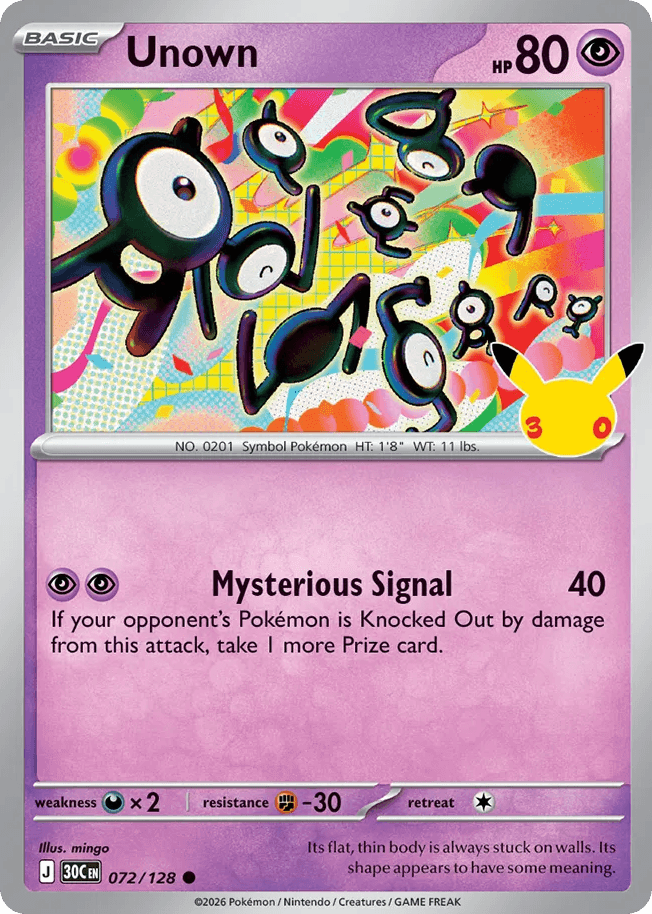 Unown, kortbilde fra Scrydex