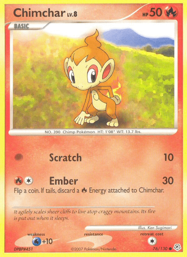 Chimchar, kortbilde fra pokemontcg.io