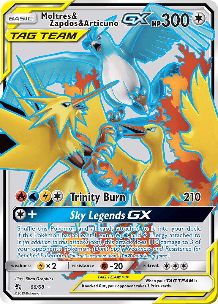Moltres & Zapdos & Articuno-GX, kortbilde fra pokemontcg.io