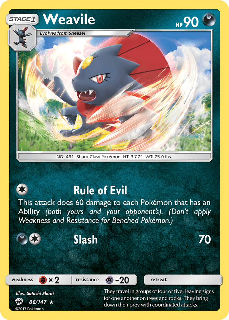 Weavile, kortbilde fra pokemontcg.io
