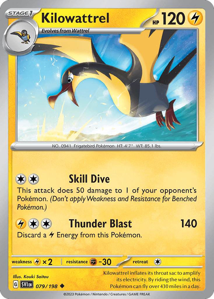 Kilowattrel, kortbilde fra pokemontcg.io
