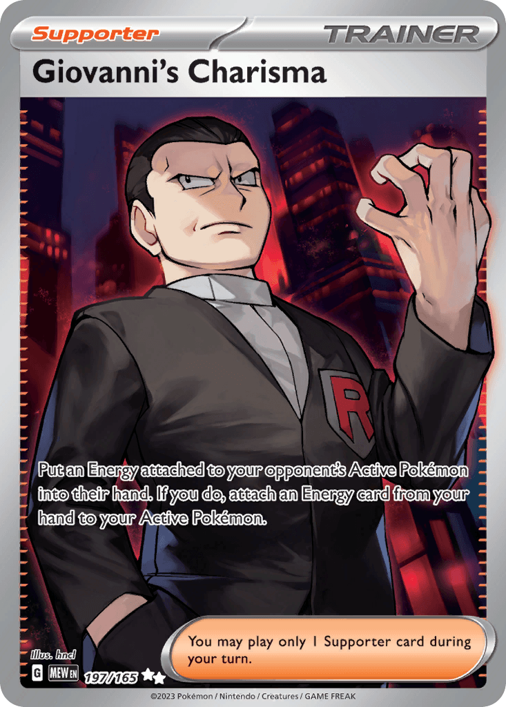 Giovanni's Charisma, kortbilde fra pokemontcg.io