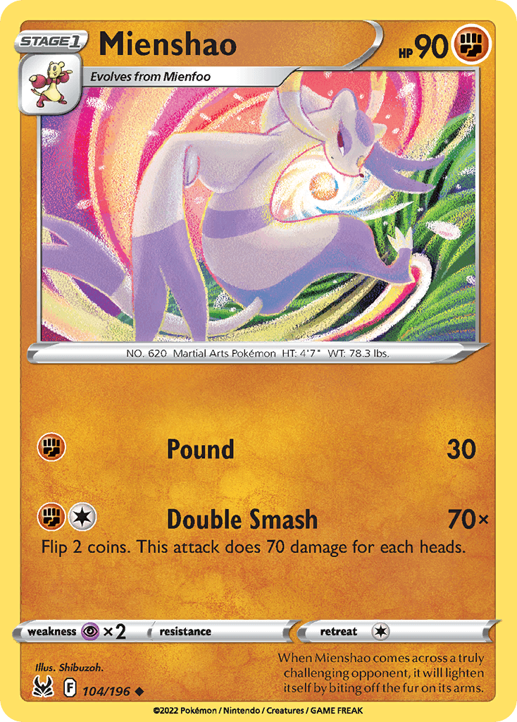 Mienshao, kortbilde fra pokemontcg.io
