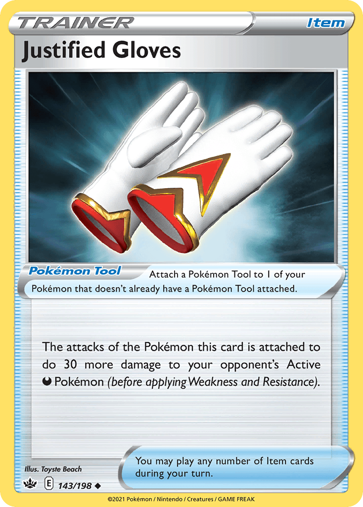 Justified Gloves, kortbilde fra pokemontcg.io