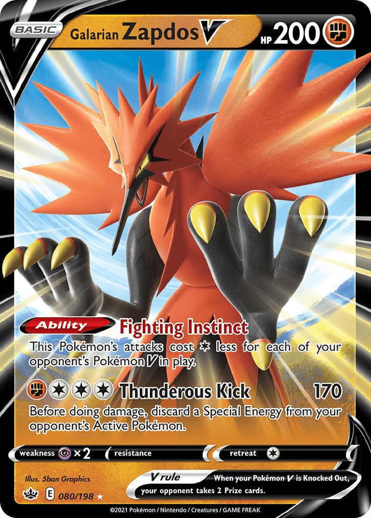 Galarian Zapdos V, kortbilde fra pokemontcg.io