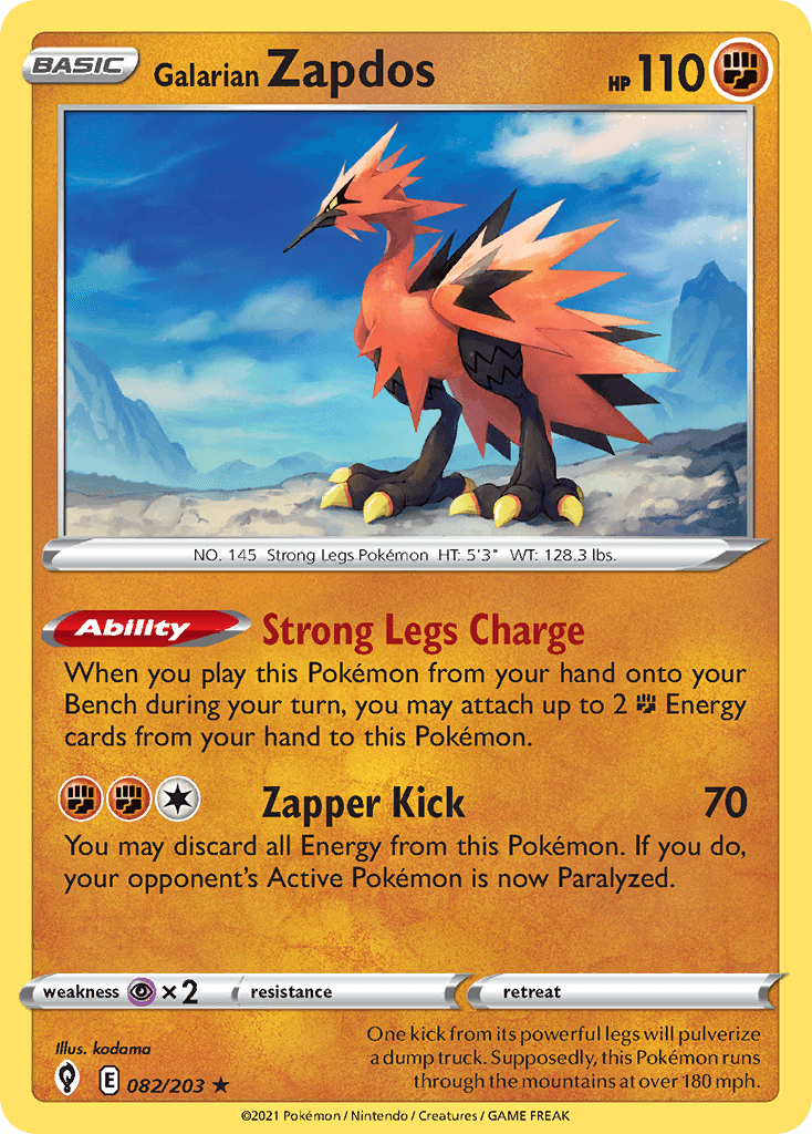 Galarian Zapdos, kortbilde fra pokemontcg.io