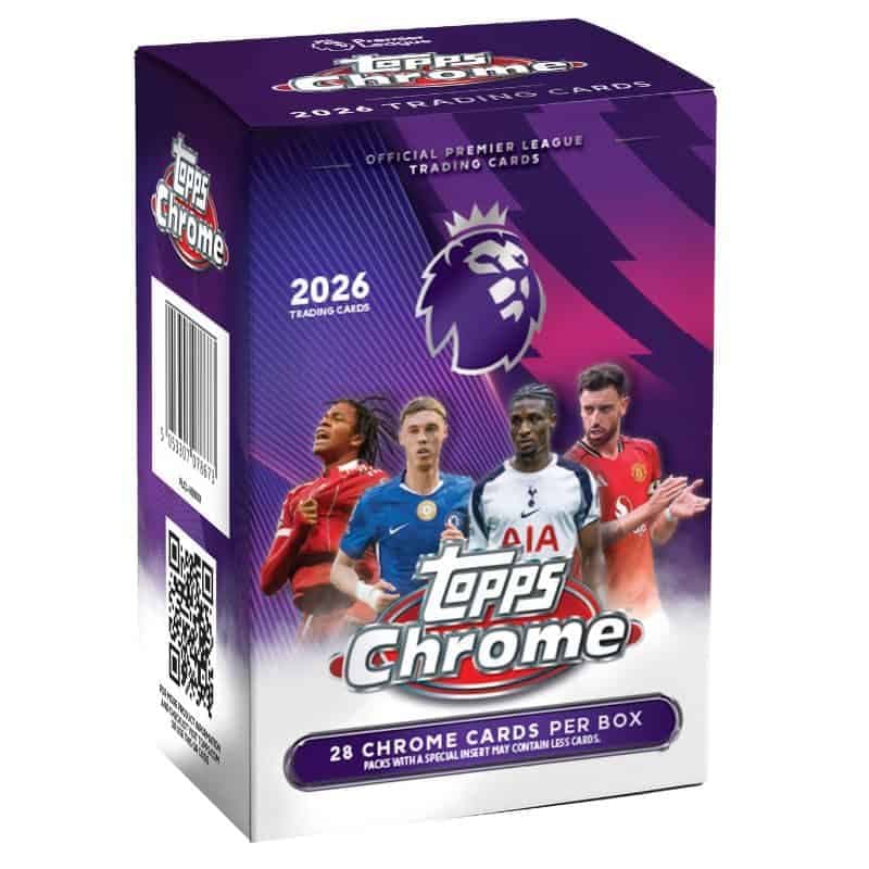 Topps Chrome Premier League 2026 Value-boks, produktfoto